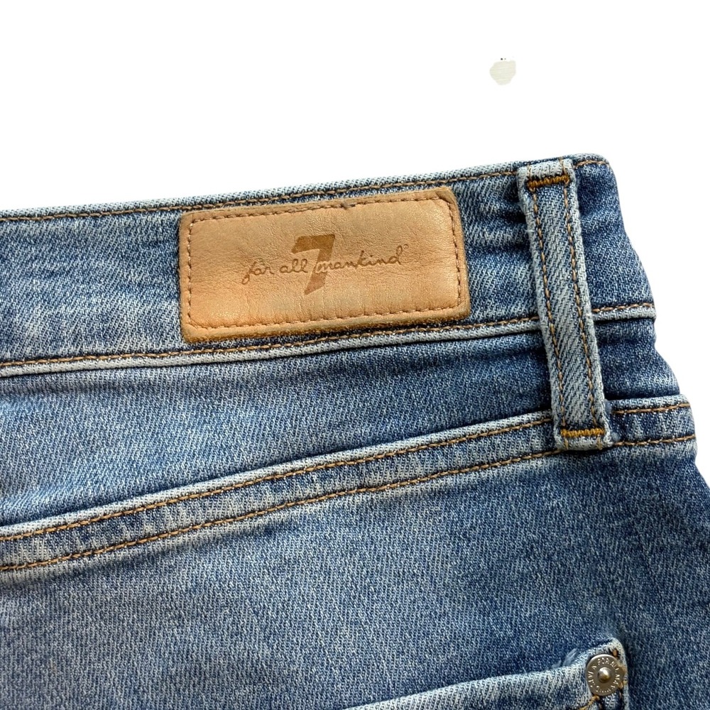 Seven7 Luxe Vintage Distressed Raw Hem‎ Denim Cutoff Shorts Blue - Picture 4 of 7